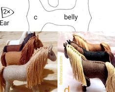 three different types of horses are shown here