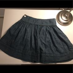 Brand New Super Cute A&F Denim Skirt, Mini Skirt Casual Dark Wash Lined Skirt, Casual Cotton Flared Denim Skirt, Casual Flared Cotton Denim Skirt, Casual Dark Wash Lined Denim Skirt, Spring Dark Wash Mini Skirt, Dark Wash Cotton Mini Skort, Cotton Mini Skirt In Dark Wash For Spring, Casual Flared Denim Skirt, Dark Wash Cotton Denim Mini Skirt