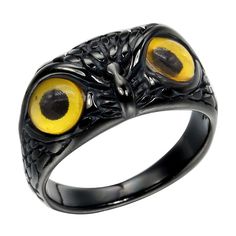 PRICES MAY VARY. Vintage animal owl ring with different colored eyes, statement jewelry for halloween, cocktail party Ring Width: 10mm, Weight: about 10g, High polished inner surface, comfort fit The owl is to the night what the eagle is to the day. Owla often symbolize supernatural wisdom and noble silence. Made of Quality Stainless Steel, solid and durable. Nickel and lead free, healthy material. It is safe for sensitive skin. This statement ring is best for Halloween, Cocktail Party, Wedding Halloween Cocktail Party, Vintage Statement Jewelry, Different Colored Eyes, Owl Ring, Biker Rings, Party Rings, Yellow Eyes, Take A Shower, Ring Vintage