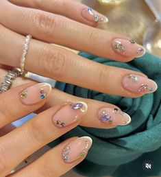 Stone Nails, Taylor Swift Nails, Siren Aesthetic, Minimal Nails, Nail Style, Gem Nails, Nails 2024, Minimalist Nails, Dream Nails