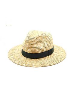 Handmade Ribbon Straw Fedora Travel Hat - SHExFAB Adjustable Summer Hats For Picnic, Summer Fedora Panama Hat Made Of Palm Leaf, Summer Curved Brim Boater Hat For Picnic, Adjustable Panama Hat For Summer Picnic, Summer Straw Boater Hat For Picnic, Casual Paper Straw Fedora For Summer, Casual Wide Brim Paper Straw Hat, Summer Picnic Boater Hat With Curved Brim, Casual Wide Brim Hat In Paper Straw