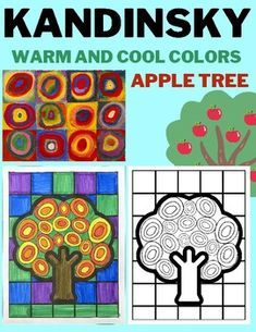 the book cover for kandinskiy warm and cool colors apple tree