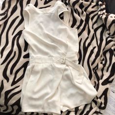 Such A Cute Shorts Romper! Great For A Night Out, For A Bachelorette Party Or Bridal Shower! Nwt Size: Us 2/Eur 34/Uk 6 Summer White Jumpsuits And Rompers For Night Out, White Jumpsuits And Rompers For Summer Night Out, White Summer Jumpsuits For Night Out, White Jumpsuit For Summer Night Out, Chic Jumpsuits And Rompers For Day Out, Casual White Jumpsuits And Rompers For Night Out, Summer Party Cream Jumpsuits And Rompers, White Casual Jumpsuits And Rompers For Night Out, Cream Jumpsuits And Rompers For Summer Loungewear