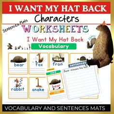 i want my hat back character worksheets and activities to teach your students about animals