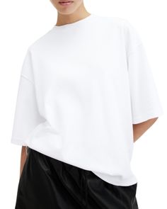 Allsaints Amelie Oversized Tee Leather Skirts, Fall Dress Outfit, Slip Dresses, Boxy Tee, Sweaters And Jeans, Leather Mini Skirts, Oversized Tee, Fall Outfits Women, Amelie