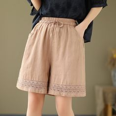 Details: Gender: Women Item Type: Shorts Material: Linen Season: Summer Pattern: Hollow Style: Casual, Loose, Retro Waist Type: Elastic Waist Size: One Size Waist: 70.00 - 110.00 cm/ 27.56 - 43.31 " Length: 50.00 cm/ 19.69 " Linen Embroidery, Summer Pattern, Summer Linen, Summer Patterns, Loose Shorts, Shoe Box, Waist Size, Blue Black, Elastic Waist