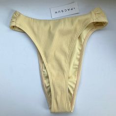 Pacsun Eco Yellow Tia Ribbed High Waisted Bikini Bottom. Brand New And Never Worn With Tags. Size Xxs. Seamless Summer Bottoms For Vacation, Seamless Summer Bottoms For Beach, Beachy Seamless Bottoms For Vacation, Seamless Beachy Bottoms For Beach Season, Stretch Bottoms For Sunbathing On Vacation, Fitted Bandeau Bottoms For Beach Season, Solid Ribbed Bottoms For Summer, Beachwear Bandeau Bottoms For Vacation, Bandeau Bottoms For Poolside And Beach Season