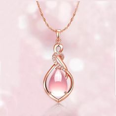 100% Brand New And High Quality It's A Perfect Accessory, Also A Good Gift To Your Friends Material: Alloy + Opal Chain Length: 47 + 5cm Pendant Size: 3 X 1.5cm Color: Show As Pictures Package Included: 1 X Necklace Pink Pendant Necklace, Pink Pendant, Opal Pendant Necklace, Gold Chains For Men, Magical Jewelry, Jewelry Fashion Trends, Fantasy Jewelry, Girly Jewelry, Opal Pendants