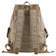 Vintage Canvas Backpack - Gootium Casual Travel Backpack With Adjustable Strap, Casual Leather Backpack For School, Casual Canvas Duffle Bag Backpack, Casual Canvas Duffle Bag For School, Canvas Backpack With Multiple Pockets, Casual Bags With Multiple Pockets For Outdoor Activities, Casual Adventure Bag With Pockets, Casual Rectangular Backpack With Multiple Pockets, Casual Backpack With Multiple Pockets