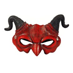 PRICES MAY VARY. The realistic red devil sheep halloween mask has blood skin and scary satan horns,it’s a good choice for you to joke with your friends or to scare someone anywhere. Material : made of soft and lightweight PU foam, comfortable and breathable. Vivid color, and no worry about fading. Elastic back strap for a custom comfort fit, easy to put on and take off. One size fits most: This Halloween Demon Mask is design with adjustable elastic straps so it can fit with most people's size. T Devil Mask For Kids, Mask Scary, Demon Mask, Masquerade Halloween, Devil Mask, Mascaras Halloween, Half Mask, Masquerade Costumes, Half Face Mask