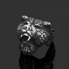 Viking Default Title Stainless Steel Berserker Bear Skin Ring Viking Berserker, Viking Bear, Bear Ring, Character Inspo, Stainless Steel Ring, Stainless Steel Rings, Ancient Times, Steel Ring, Dungeons And Dragons