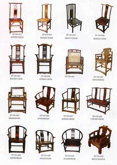 various types of wooden chairs with different styles and sizes, including the armrests