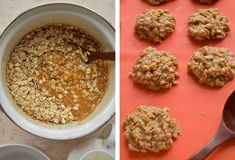 an image of oatmeal cookies being made