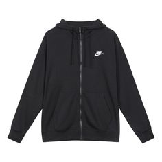 Nike Sweet Shirt Parka French Terry Full Zip Hoodie BV2649-010 Hooded Sportswear Tops For Leisure, Nike Long Sleeve Sweatshirt With Drawstring Hood, Nike Winter Leisure Sweats, Fleece Hooded Top For Leisure, Leisure Fleece Hooded Top, Leisure Hooded Fleece Top, Nike Fleece Hooded Top, Nike Hooded Fleece Top, Nike Black Casual Hooded Jacket