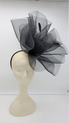 Large beautiful black crinoline Fascinator. style for all occasions - Bridesmaids Hat Kentucky Derby Cocktail Party,Tea Party, Guest, Easter and so on. - Ready to ship - Fast Shipping - Free Shipping - Group discount available - Customize by adding different color flowers and or feathers Check my store for for styles and colors. Hatsandpearls.etsy.com Find more at my website for more styles: www.hatsandpearls.com Reach out to me if you can't find what you are looking for. I can make cake custom Black Fascinator Wedding Guest, Fitted Black Fascinator For Evening, Black Fitted Fascinator For Evening, Black Fitted Fascinator For Party, Fitted Black Fascinator For Party, Kentucky Derby Evening Fascinator Headband, Evening Headband Fascinator For Kentucky Derby, Kentucky Derby Evening Headband Fascinator, Black Top Hat For Evening With Structured Crown