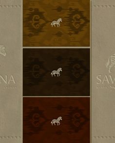 the four colors of horses are shown in this graphic style, including brown, red, and tan