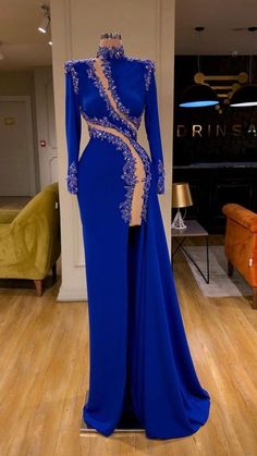 Royal Dresses For Banquet During Prom Season, Royal Style Fitted Party Dresses, Royal Fitted Party Dress, Royal Floor-length Party Gown, Elegant Stretch Gown For Banquet, Royal Ball Gown For Banquet, Royal Blue Gown For Party, Royal Blue Gown For Party In Royal Style, Royal Blue Royal Style Gown For Party