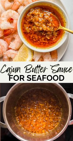 the ingredients to make cajun butter sauce for seafood