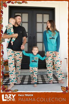 Get into the fall spirit no matter the season with our cute Fall into Bed matching family pajamas. These pajamas feature a cute fall design that includes pumpkins, fall leaves and a cute vintage pick-up truck. Made from breathable 100% combed cotton for a soft blend of warmth and comfort. Men's Pajamas, Fall Nights, Motherhood Inspiration, Secret Sale