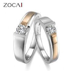 two tone gold and silver wedding rings with diamonds