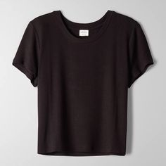 Nwt Wilfred Free From Aritzia Scorpio T-Shirt Ribbed Baby T-Shirt Size: Large Color: Black Item #: 79098 95% Modal, 5% Elastane Fit: Slim Streamlined To Fit Close To The Body Model Is 5'11/181 Wearing A Size S On Average, Customers Say It Fits True To Size Can't Hurt To Look Cute. This Is A Cropped, Crew-Neck Baby Tee With A Shrunken Fit. It's Made With Stretchy, Ribbed Modal Fabric With Great Shape Retention. Black Scoop Neck Top For Everyday, Fitted Black Cropped T-shirt For Everyday, Black Scoop Neck T-shirt For Everyday, Black Scoop Neck T-shirt, Black Short Sleeve Top For Everyday, Black Graphic Tee For Everyday Wear, Black Graphic Tee For Everyday, Basic Black Short Sleeve Top With Relaxed Fit, Basic Black Short Sleeve Top Relaxed Fit