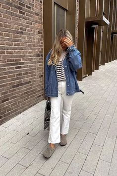 Fall Outfits With Cream Pants, Fall Outfit White Jeans, Cream Sweater Vest Outfit, White Pants In Fall, Trendy Mom Outfits Fall 2024, White Jeans Outfit Autumn, How To Style White Jeans, White Corduroy Pants Outfit, White Pants Winter Outfit