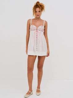 Alexa Slip Dress — White Delicate Lace Trim Summer Sleepwear, Summer Nightgown With Spaghetti Straps And Lace Trim, Summer Sleeveless Nightgown With Delicate Lace, Summer Sleeveless Delicate Lace Nightgown, Sleeveless Delicate Lace Summer Nightgown, Summer Camisole Nightgown With Lace Trim, Pink Delicate Lace Sleepwear For Summer, Feminine Lace Sleepwear For Summer, Delicate Fitted Summer Sleepwear