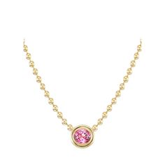 Gemella Jewels pendant necklace 18-karat yellow gold Pink Tourmaline  1.80 total Tourmaline carat wegiht Approx. 16"L ; adjustable length Lobster clasp Made in USA Pink Gold Gemstone Necklace With Round Shape, Oval Yellow Gold Necklace With Bezel Setting, Yellow Gold Necklace With Bezel Setting And Oval Pendant, Jewel Pendant Necklace, Oval Pendant Necklace, Oval Pendant, Pink Tourmaline, Tourmaline, Made In Usa