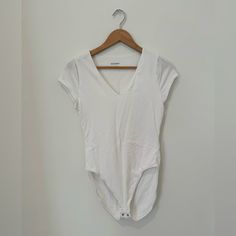 Excellent Condition, Never Worn But Took The Tags Off. Body Suit Has Two Adjustable Snap Options. Fitted White Short Sleeve Bodysuit For Summer, Spring Cotton Stretch Short Sleeve Bodysuit, Casual Fitted Cotton Bodysuit, White Fitted Short Sleeve Bodysuit For Summer, Casual Fitted Short Sleeve Cotton Bodysuit, Casual Cotton Short Sleeve Fitted Bodysuit, Casual Cotton Fitted Short Sleeve Bodysuit, White Casual Short Sleeve Bodysuit For Spring, Casual White Short Sleeve Bodysuit For Spring