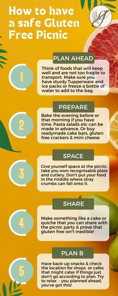 an info sheet describing how to have safe gluten free picnic