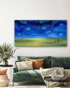 Prairie Night Paintings Of Prairies, Horizontal Painting, Minimalist Painting, Pigment Ink, Tree Painting, Local Artists, Room Lights, At Night, Canvas Giclee