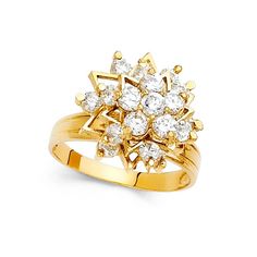 GOLD - 14K Yellow Gold Cubic Zirconia Motion Ring ITEM SPECIFICATIONS:   Brand:                          TD Collections   Material Color:             Yellow   Ring Size:                    7   Metal:                           14K Gold (Not Gold Plated)   Avg Weight:                  5.62 Gr   Width:                        13 MM   Gender:                        Women's SHIPPING CONTENTS:  14K Gold Ring Jewelry Box As TD Collections we are  Top Seller position soon after start of our ebay, and we offer very low prices and free shipping on all our items. In order to keep our prices low we need to minimize returns which is costly and ebay holds excessive returns against both parties, it is mean  sellers & buyers.   Therefore, Please review all Pictures, Title, Item Specifics, Description of th Yellow Rings, Fancy Rings, Gold Rings Jewelry, Popular Jewelry, Jewelry Ring Box, Cz Ring, 14k Gold Ring, Diamond Fashion, Fine Jewellery Necklace