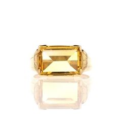 Citrine Ring Luxury Citrine Gemstones, Luxury Citrine Gemstones With Accent Stones, Elegant Octagon Signet Ring For Formal Occasions, Formal Rectangular Fine Jewelry Gemstones, Elegant Octagon Formal Signet Ring, Heirloom Signet Ring With Gemstone For Formal, Formal Yellow Gold Topaz Ring With Polished Finish, Fine Jewelry Yellow Gold Octagon Topaz Ring, Yellow Gold Octagon Topaz Ring