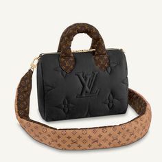 Louis Vuitton Pillow, Louie Bag, Comfy Accessories, Louis Vuitton Speedy Bandouliere, Louis Vuitton Speedy 25, Pillow Bag, Black Pillows, Embroidered Monogram, Bags Shop