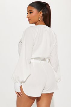 Available In Rust And White. Romper Long Sleeve V Neck Belted Short Non Stretch 100% Polyester Imported Italian Coast, Romper Long Sleeve, Linen Romper, Long Romper, White Romper, Belted Shorts, Spring Summer Dress, Long Sleeve Romper, White Fashion