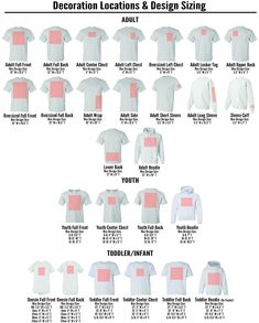 the different types of t - shirts are shown