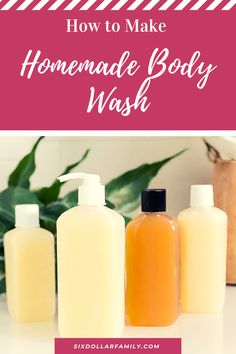 DIY body was is simple to make and customize! Use this tutorial to switch to a toxin free body wash that is safe for the whole family! All Natural Body Wash Recipe, Body Wash Diy Homemade, Diy Natural Body Wash Recipes, Body Soap Diy Homemade, Goats Milk Body Wash Recipe, Apple Cider Vinegar Body Wash Recipe, Bodywash Diy Homemade Body Wash, Diy Shower Gel Homemade Body Wash, Diy Tumeric Body Wash