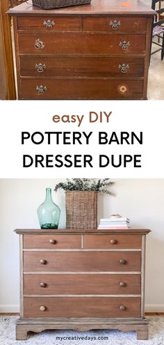 an old dresser is turned into a pottery barn dresser