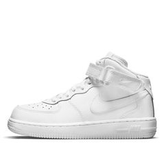 Nike Force 1 Mid LE BP DH2934-111 Nike Force 1, White Shoes Sneakers, Nike Force, Mid Top, Kids Nike, Stylish Sneakers, Sneakers Shoes, Skate Shoes, Nike Air Force Sneaker