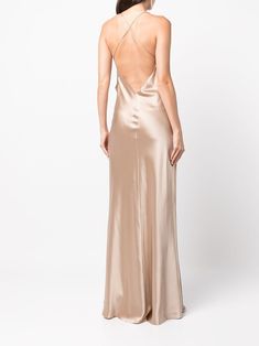 Cowl Neck Gown, Bridal Nightwear, Gown Gold, Formal Fashion, Cowl Dress, Michelle Mason, One Shoulder Gown, City Dress, Silk Gown