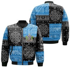 Saint Lucia Bomber Jacket Flag And Paisley Basic Style 1 All Over Print Long Sleeve Streetwear Outerwear, Cotton Outerwear With All Over Print For Fall, Winter Streetwear Outerwear With All Over Print, St Lucia Flag, Saint Lucia, St Lucia, Basic Style, Classic Looks, High Definition