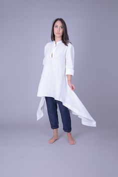 "ITEM DETAILS Oversized, wide collared placket shirt made of high quality linen. Light and easy to wear, this shirt will bring you comfort and fresh feeling in your daily casual routine or smarter occasions. MATERIAL Linen CARE INSTRUCTIONS: Machine cold wash 40 Degree If you have any questions about the item or have any personal requirements about the garment, please do not hesitate to send us a message, our team is available 24/7, or check out our shop policy. -> https://www.etsy.com/shop/F White Relaxed Fit Lagenlook Dress, Fitted Tunic With Asymmetrical Hem For Summer, Fitted Linen Tunic For Summer, White Tunic Lagenlook Dress, Bohemian Tunic With Asymmetrical Hem For Spring, White Long Tunic For Spring, White Lagenlook Tunic Dress, Spring Bohemian Tunic With Asymmetrical Hem, Fitted Lagenlook Tunic For Summer