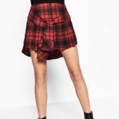 Zara Red And Black Plaid Check Skirt With Self Tie Front And Buttons Down The Front. Size: Small New With Tags, Never Worn! Casual Plaid Mini Skirt For Day Out, Edgy Red Fall Skirt, Edgy Red Skirt For Spring, Casual Zara Mini Skirt For Night Out, Zara Casual Mini Skirt For Night Out, Red Skirt For Fall Day Out, Casual Red Mini Skirt For Night Out, Red Casual Skirt For Night Out, Casual Red Skirt For Night Out