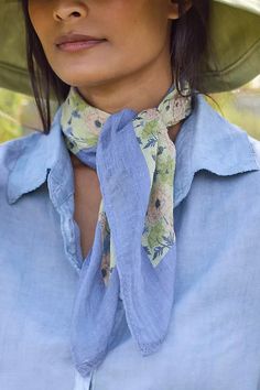 Floral Gauze Bandana | Terrain Women Vacation, Vacation Outfits Women, Vacation Clothes, Speech Path, Sweet Accessories, Resort Wear For Women, Bandana Design, Small Scarf, Cotton Bandanas