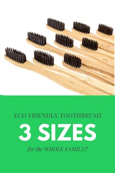 bamboo toothbrushes with 3 sizes for the whole family, eco friendly toothbrush