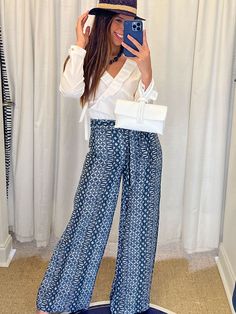 You're off to Ibiza, and you need a great resort outfit to look and feel like the bon vivant you dream of. We think there’s nothing better than a pair of palazzo pants for stepping out in serious warm-weather style. Made from a cool blend of cotton and rayon, the Peyton Palazzo Pant is soft and comfortable—ideal for daytime or nighttime. These playful pants with their island hopping style in a muted Mediterranean blue and soft white tropical pattern are sure to become one of your favorite travel Packable Hat, Mediterranean Blue, Resort Outfit, Palazzo Pant, Island Hopping, You Dream, Tropical Pattern, Stepping Out, Palazzo Pants