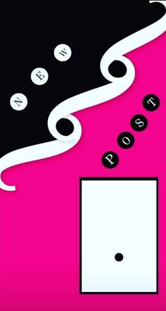 a pink and black poster with some type of writing coming out of the top right corner