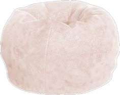 a white bean bag sitting on top of a white tablecloth covered chair cushion,