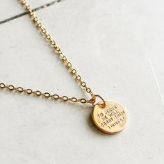 Introducing our elegant "Give Your Worries to Jesus Gold Necklace," featuring a beautifully designed charm that embodies faith and reassurance. This necklace is crafted with a delicate 18-inch gold chain, offering a timeless and versatile piece that complements any outfit.The centerpiece of this necklace is a stunning 15mm gold charm inscribed with an uplifting message. On the front, the charm reads "Give your worries," while the back carries the comforting words inspired by 1 Peter 5:7, "to Jes Everyday Meaningful Gold Charm Necklace, Gold Meaningful Charm Necklace For Everyday, Inspirational Adjustable Charm Necklace With Round Pendant, Inspirational Charm Necklaces With Round Pendant, Adjustable, Inspirational Round Pendant Charm Necklace, Gold Pendant Jewelry With Meaningful Style, Inspirational Jewelry With Adjustable Chain Gift, Inspirational Jewelry With Adjustable Chain As A Gift, Gold Inspirational Jewelry For Gift