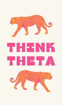 two cheetah walking next to each other with the words, think thema